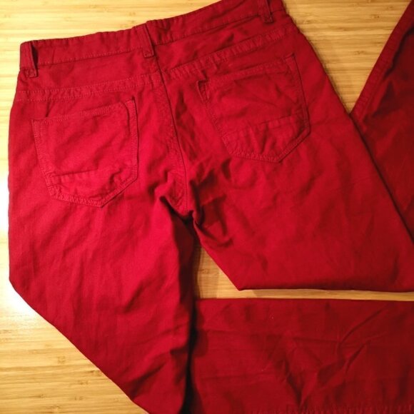 Smoke Rise Men's 34 x 34 Red Distressed Denim Pant - Picture 11 of 16